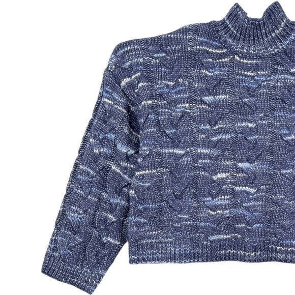 a.n.a. Women's Pullover Mock Neck Warm Cozy Blue Grey Knit Sweater Size XXL NWT - Picture 4 of 10